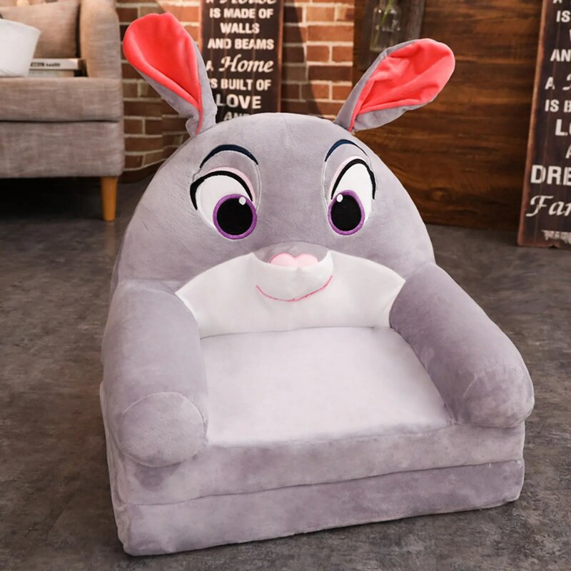Foldable Kids Sofa Cover Up Backrest Armchair 2 In 1 Foldable Children Sofa Cute Cartoon Lazy Sofa Cover Up Lower Back Support f
