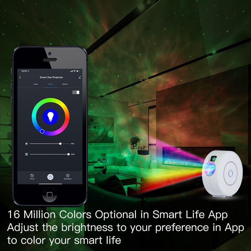 WiFi Tuya Smart Star projektor Galaxy Laser gwiaździste niebo projektor macha nocne światło kolorowe APP sterowanie bezprzewodowe Alexa Google