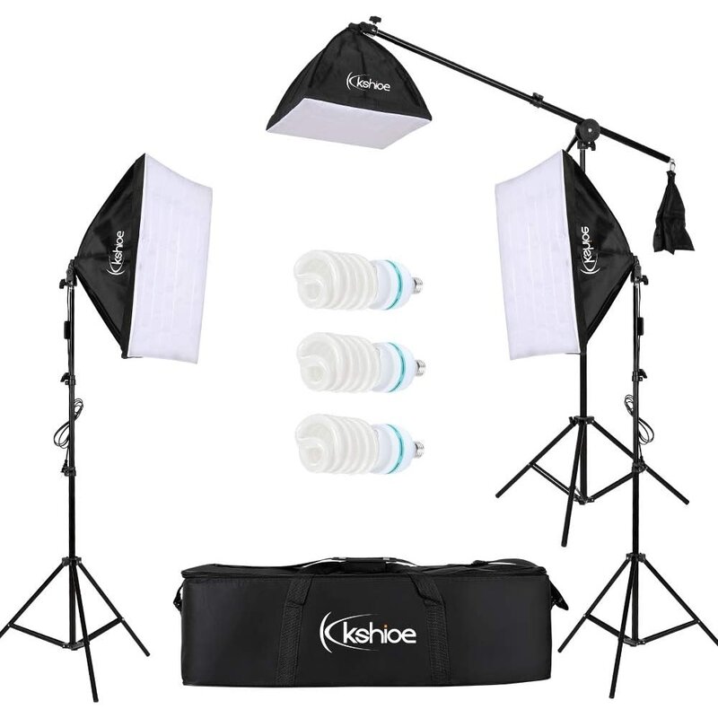 Photography Softbox Lighting Kit Continuous Lighting System Photo Equipment Soft Studio Light with Light Stands and Convenient C