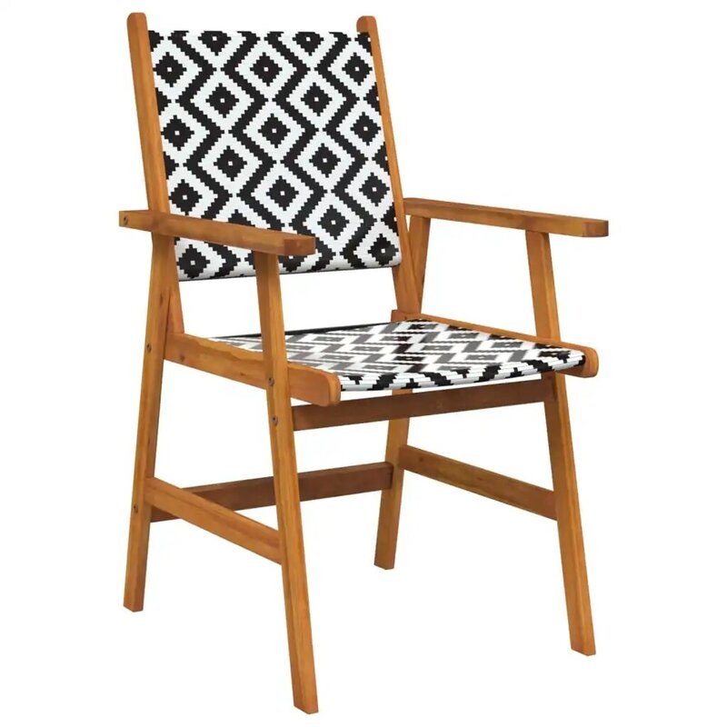 Cadeira de jardim de 6, madeira maciça acácia cadeira de assento exterior, mobiliário de pátio 56x62x92 cm