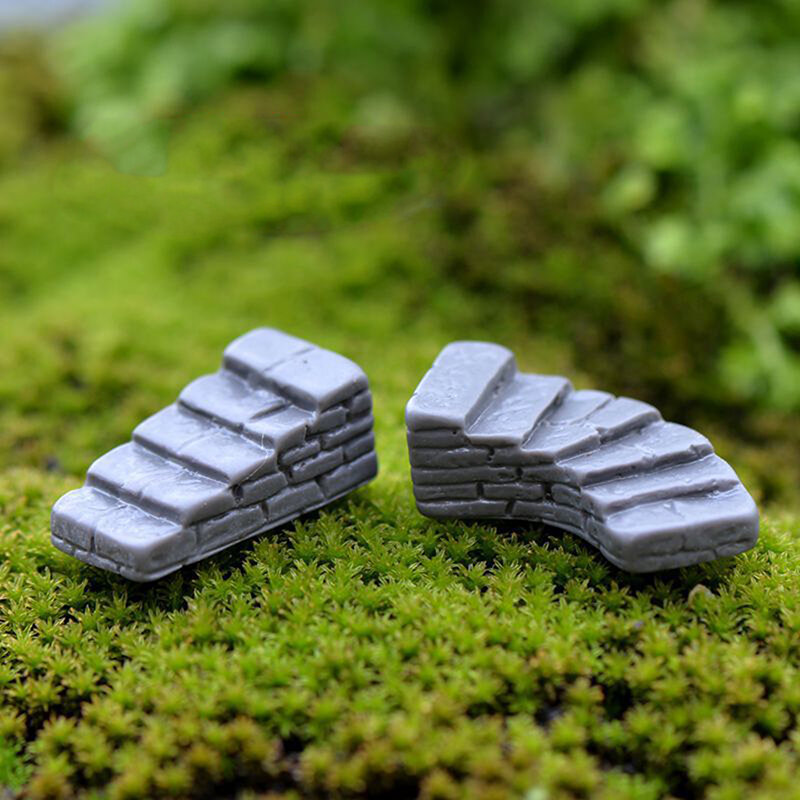 บันไดหิน Figurine Micro ภูมิทัศน์รูปปั้นตกแต่งบ้าน Resin Craft Miniature Fairy Garden อุปกรณ์ตกแต่งโมเดิร์นของขวัญ