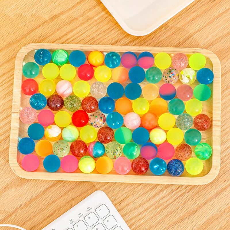 Gradient kolorowe piłeczka do odbijania zabawne kreatywne wysokie odbicie kulki do zabawy losowy kolor dekoracyjny błyszczący gumowa piłka dzieci