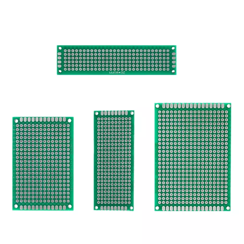 Kit de prototipos de PCB de doble cara, 24 piezas, 2x8, 3x7, 4x6, 5x7cm, juego de placas PCB en varios tamaños, Ideal para aficionados a la electrónica Diy
