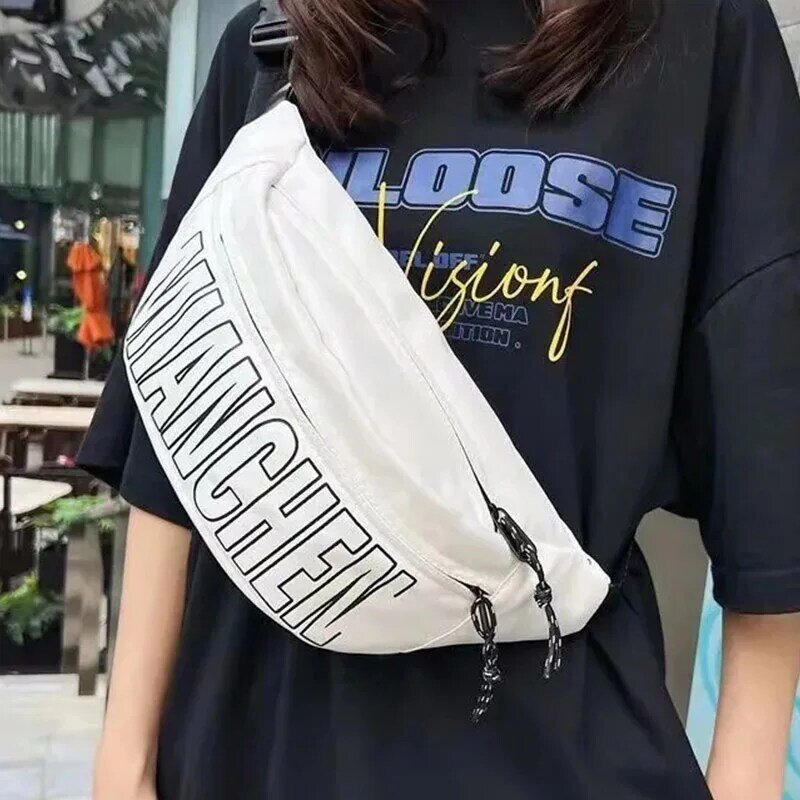 Nowa torba na klatkę piersiowa sportowa koreańska wersja modna męska i damska podróże zakupy wysokiej jakości nylonowa torba na ramię