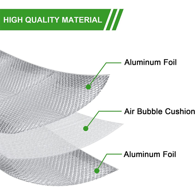 Lembar Busa Isolasi Reflektif untuk Musim Dingin Gulungan Gelembung Foil Aluminium Sisi Ganda untuk Menjaga Panas Termal Perisai Penghalang Radiasi