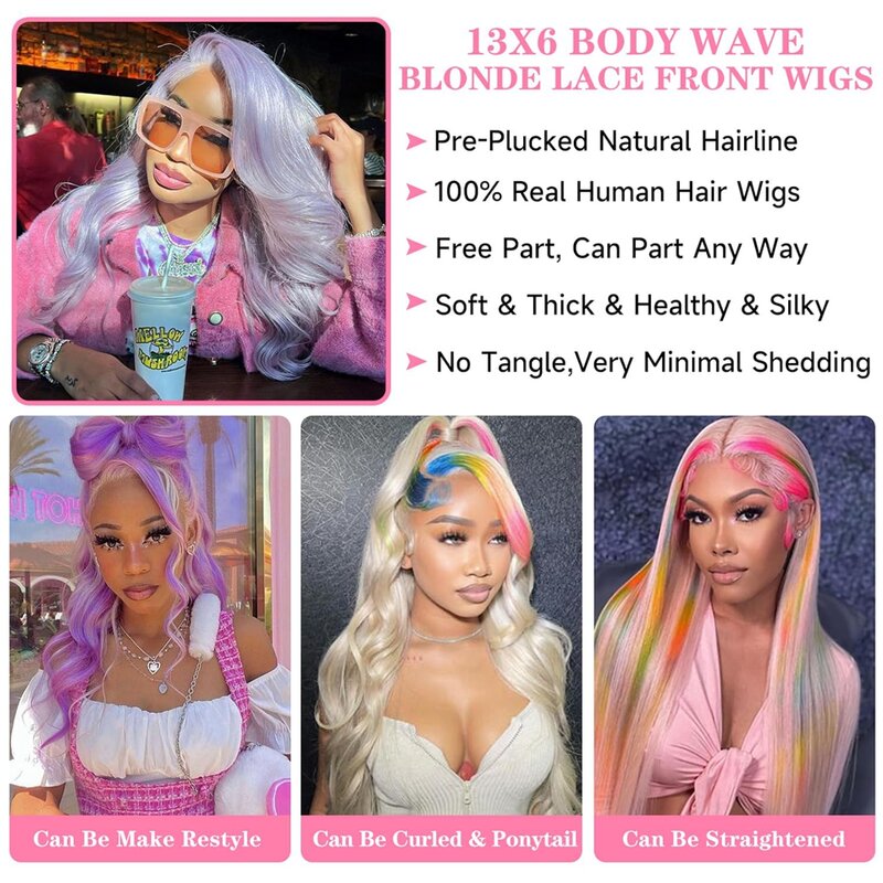 5x5 Lace Closure Blonde Lace Front Wig human hair wig 13x6 HD Transparent Lace Frontal Body Wave Human Hair Wig 250 Density