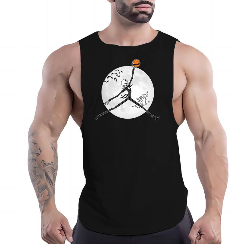 Sportowa letnia moda rekreacyjna Y2k tunika z nadrukiem Top oddychający koszulka bez rękawów do koszykówki na świeżym powietrzu odzież sportowa mężczyzn szybkoschnący Fnaf