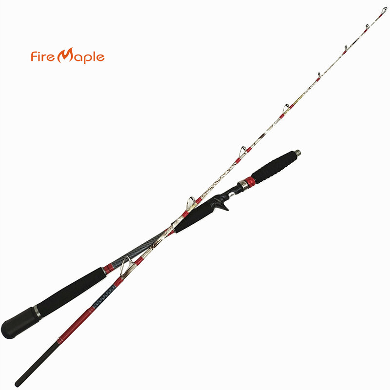 Red Shark 1.58m 5 feet very strong rod slow jigging fishing solid tip XH surf casting off shore FRP hard sea boat spinning pole