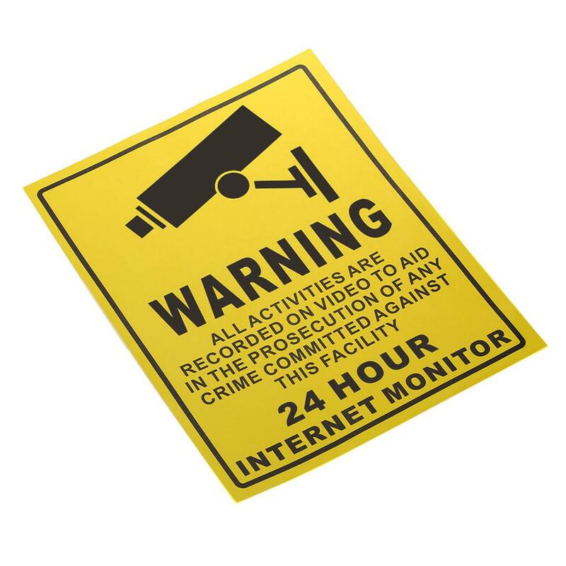 10 Pcs Security Warning Sign Decals Stickers for hours Monitor