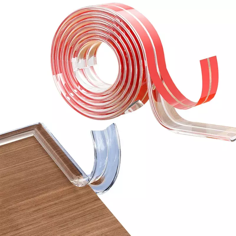 1-5M Transparent PVC Baby Protection Strip Double-Sided Tape Anti-Bumb Kid Safety Table Edge Furniture Guard Corner L Protectors