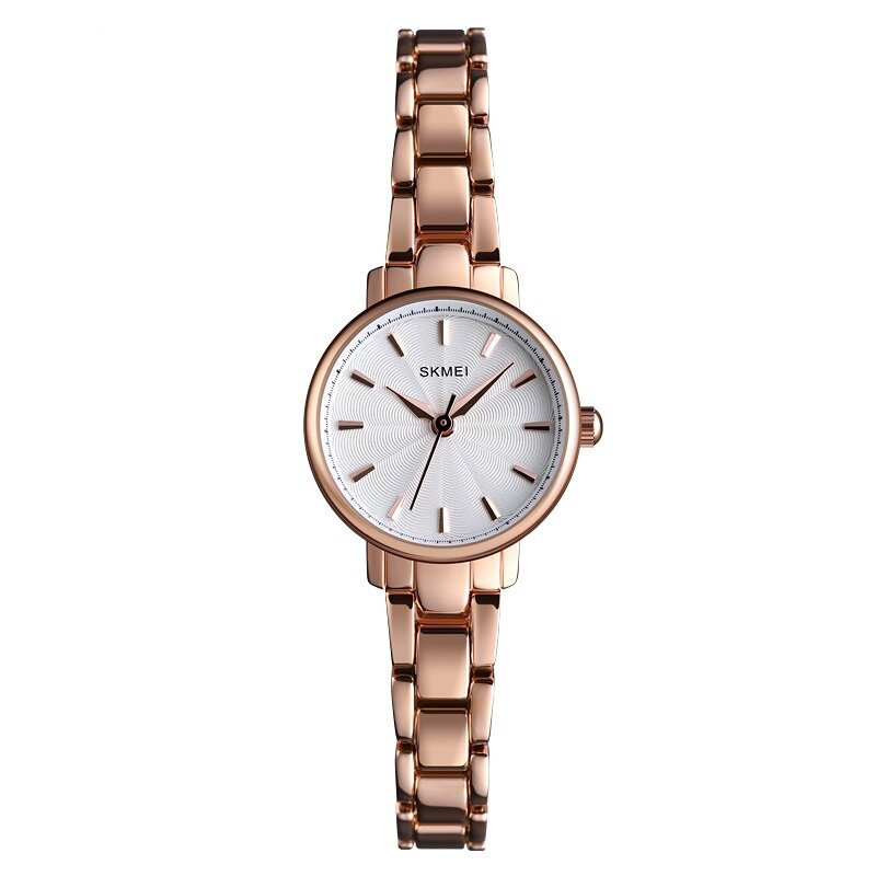 Reloj de pulsera elegante de acero inoxidable para mujer, reloj de cuarzo de hora Simple, resistente al agua, a la moda
