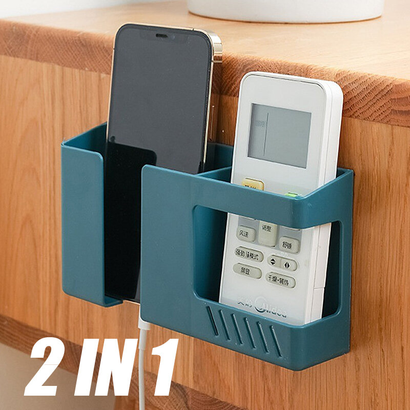 2 in 1 wand montierte Aufbewahrung sbox für Mobiltelefone mit Fernbedienung Multifunktion ale, schlag freie Aufbewahrung sbox für Wand abfälle