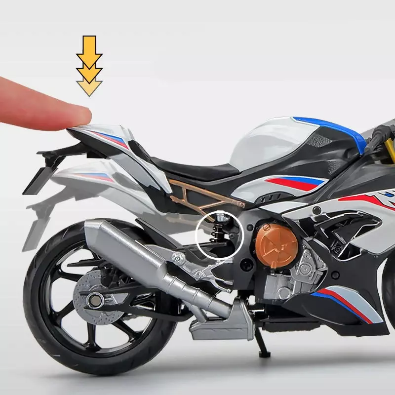 Modelo de motocicleta de carreras BMW S1000RR 1:12, aleación de Metal fundido a presión, modelo de motocicleta de campo traviesa, colección de simulación, juguete para niños