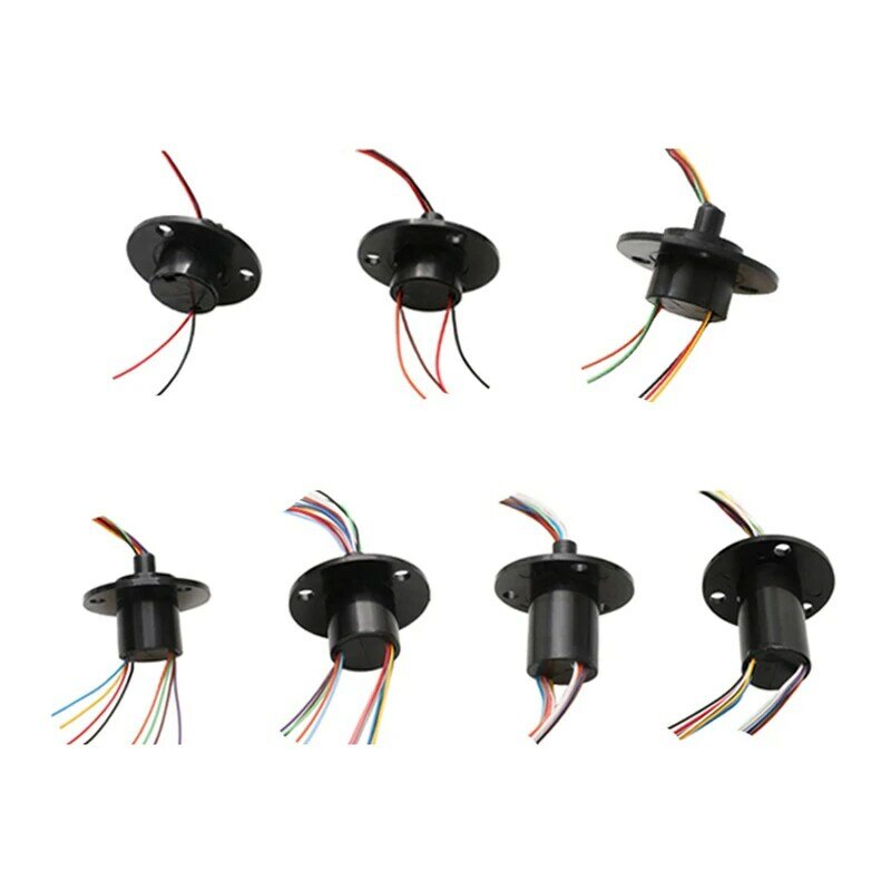 1PCS Mini Flange Slip Ring Dia.22mm 2A 2/4/6/8/12/18/24CH Channels Wires Conductive Ring  Brush Slipring Rotating Electric Joint