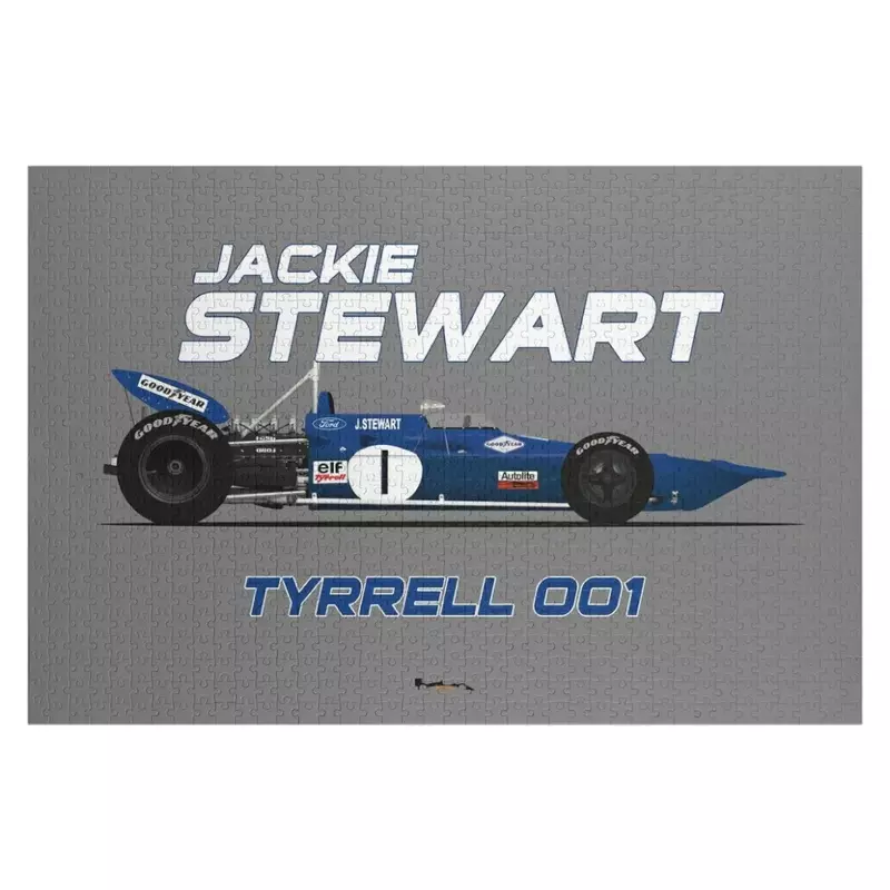 Jackie Stewart Tyrrell 001 teka-teki Jigsaw kayu dewasa Iq foto khusus hadiah teka-teki khusus