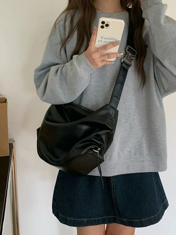 CGCBAG-Bolso cruzado de cuero suave para mujer, bolso de mano de diseñador de moda, de lujo, de alta calidad, bolso de mensajero de estética Simple y sólida