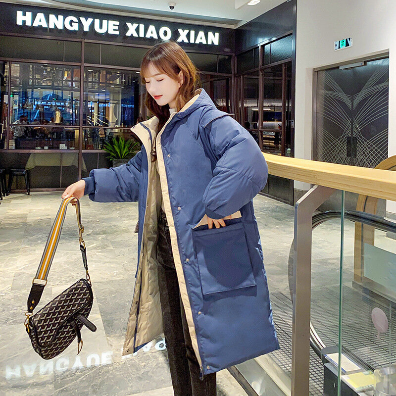 Jaket Wanita Parka Mantel Katun Hangat Mantel Jaket Musim Dingin Mantel Parka Tebal Berkualitas Luaran Mode Streetwear Korea