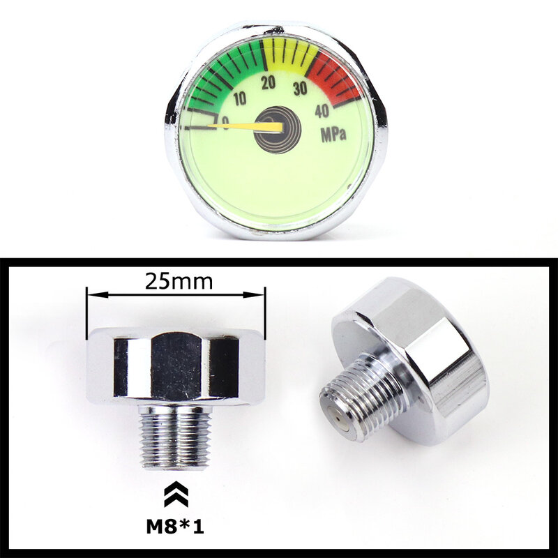Air Mini Micro เครื่องวัดความดัน Manometre Manometer | 1/8BSP(G1/8) 1/8NPT M10 M8 | 30PSI 300PSI 5000PSI 6000PSI 350BAR