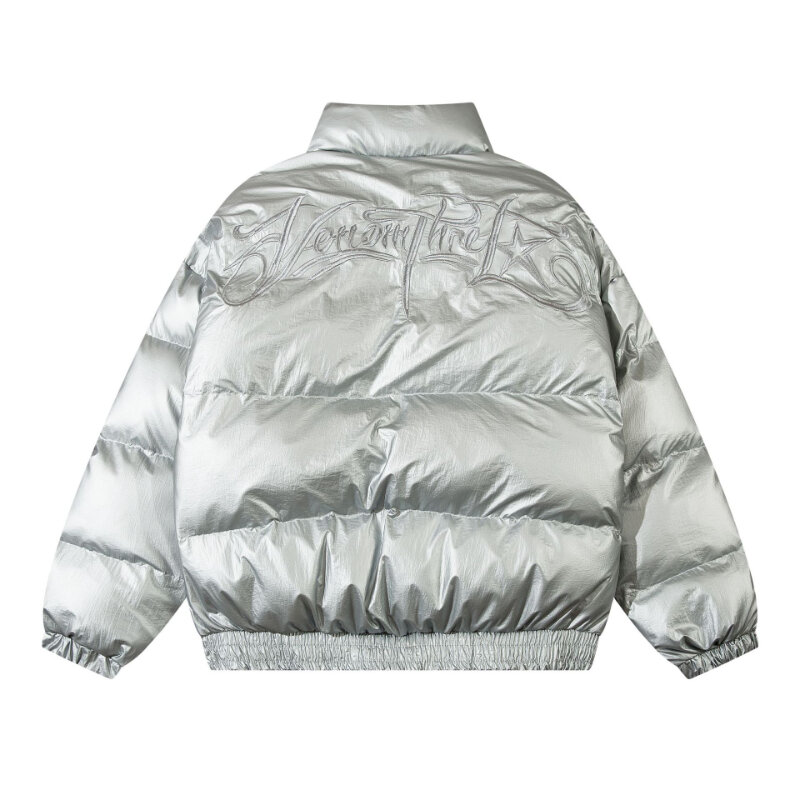 Giacche parka invernali uomo Harajuku ricamo lettera stella giacca spessa impermeabile moda Casual cappotto Oversize Unisex Streetwear