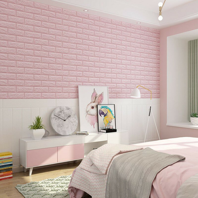 Paneles de pared con patrón de ladrillo 3D, papel tapiz DIY impermeable para sala de estar, dormitorio, cocina, decoración de pared de fondo, 70cm x 1m