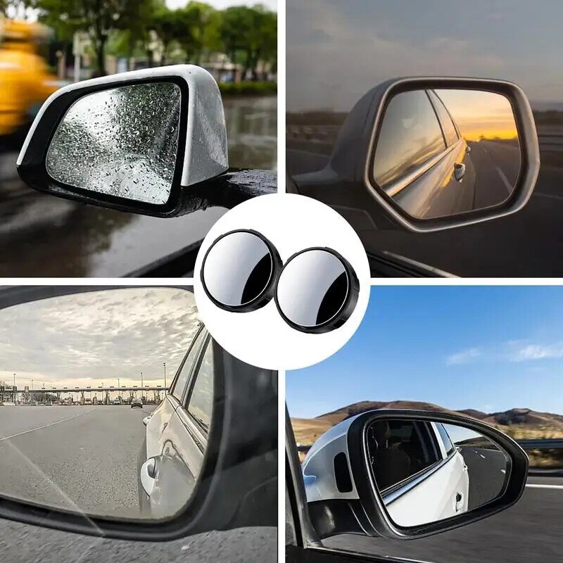 Маленькое водонепроницаемое круглое зеркало заднего вида, 2 шт., вращающееся на 60 градусов Автомобильное Зеркало для слепых зон, вспомогательное выпуклое зеркало заднего вида для безопасного вождения