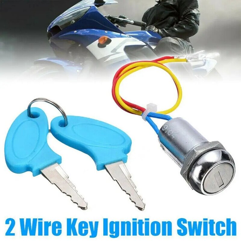 Juego de interruptores de encendido con llave de 2 cables, sistema eléctrico para motocicleta, Go Kart, Scooter y bicicleta, novedad