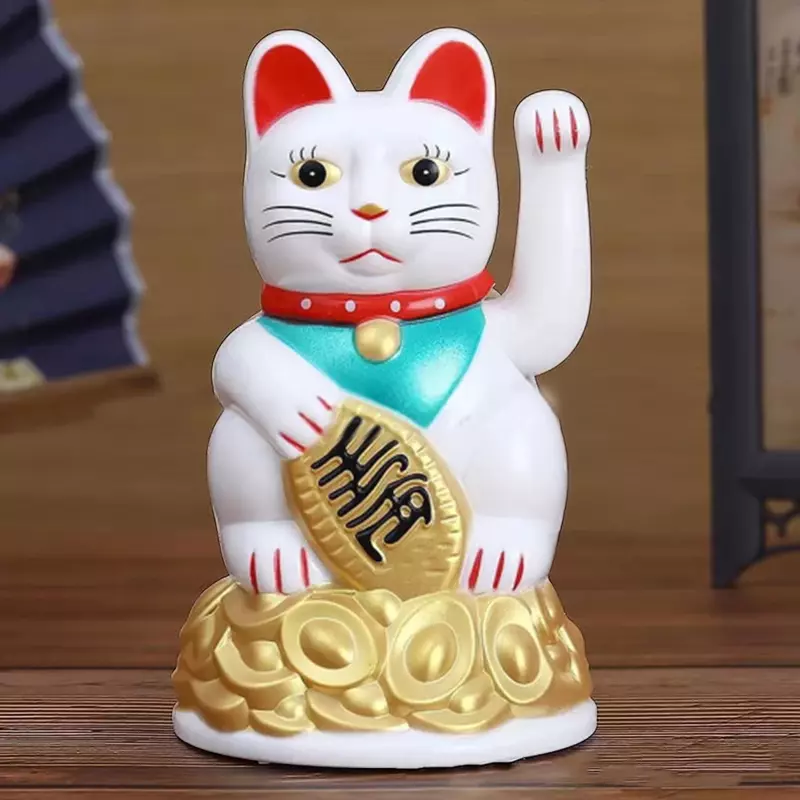 Electric Waving Arm Lucky Cat Cashier, 6.5 "", Presente de abertura da nova loja, Chinese Fortune, Feng Shui Cat Decoração