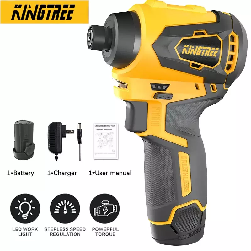Kingtree 12V Cordless Impact Screwdriver Li-ion Battery Electric Screwdriver Rechargeable Drill Power Tool For Interskol Battery