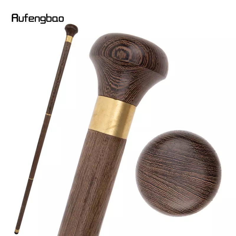 Brown Wooden Traditional Fashion Walking Stick Decorative Cospaly Party Wood Walking Cane Halloween Mace Wand Crosier 88cm