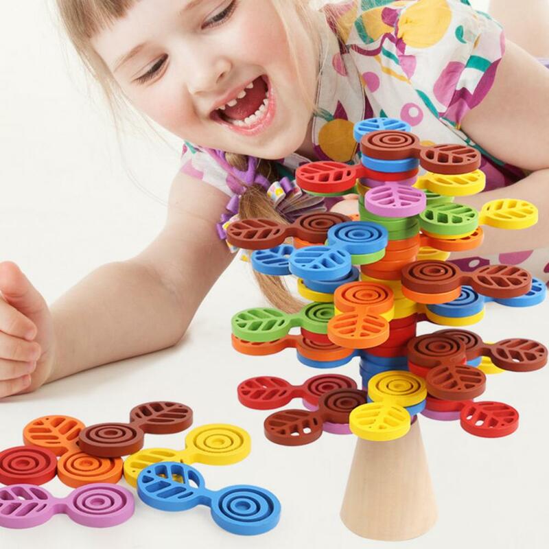ของเล่นตัวต่อสำหรับเด็กบล็อกตัวต่อทำจากไม้ที่มีสีสันสำหรับการเรียนรู้ในช่วงต้นของเล่นประกอบแบบทำมือ