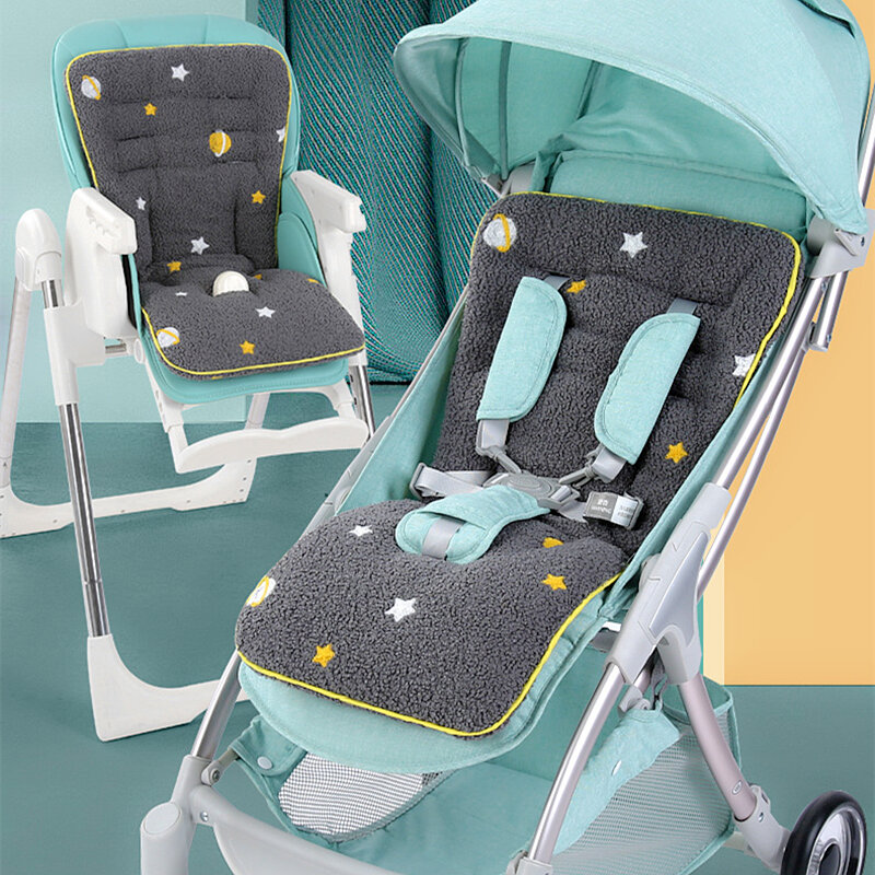 Теплая флисовая подушка для детской коляски из овечьей шерсти, универсальная детская коляска, чехол для коляски, коврик для детского кресла, подушка для сиденья, аксессуары для детской коляски