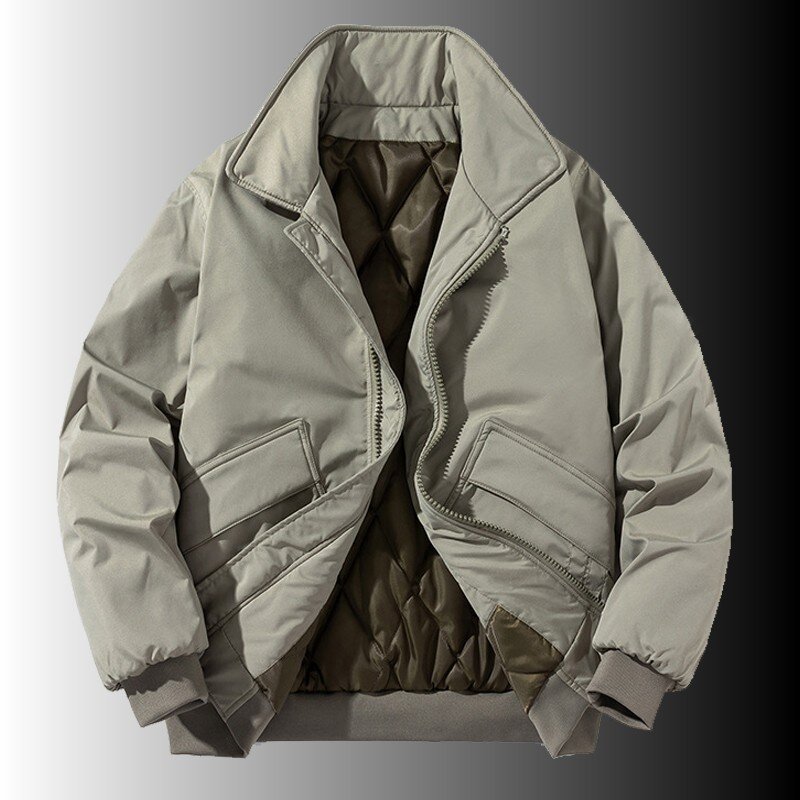 Jaket Katun Hangat Tebal Musim Dingin Pria Baru Jaket Lipat Luar Ruangan Pria Mantel Tahan Angin Mantel Luar Ruangan Kasual Ukuran Plus 3XL