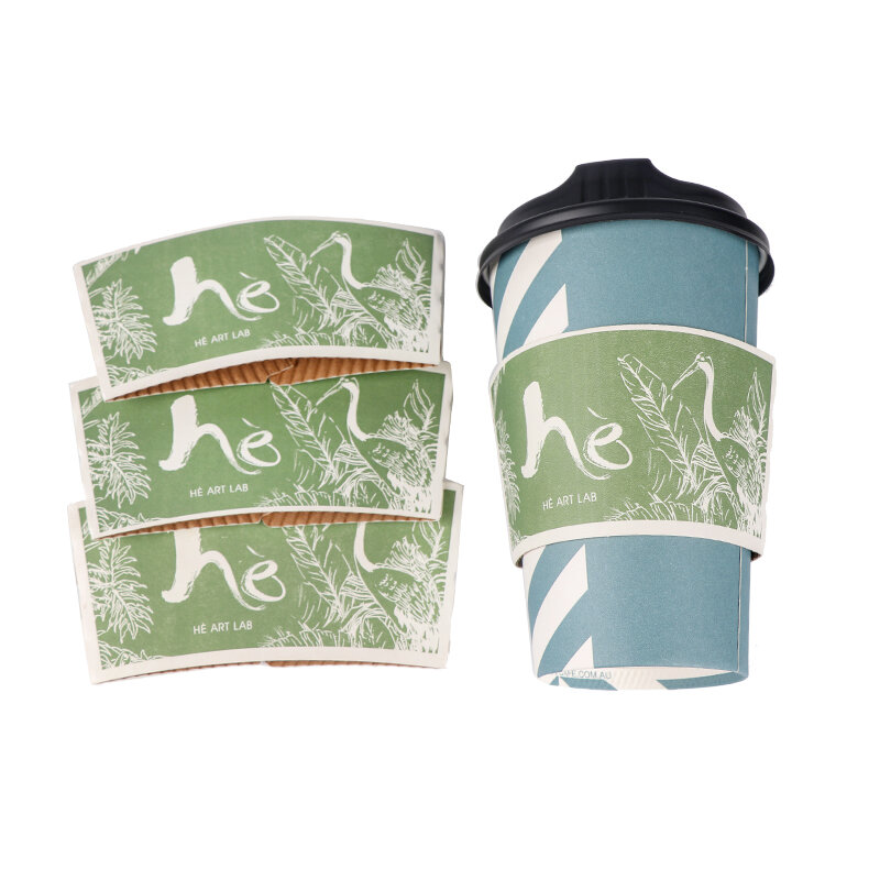 Customized productManufacturer Hot paper insulation cup sleeve eco-friendly disposable  protective corrugated coffee paper cups