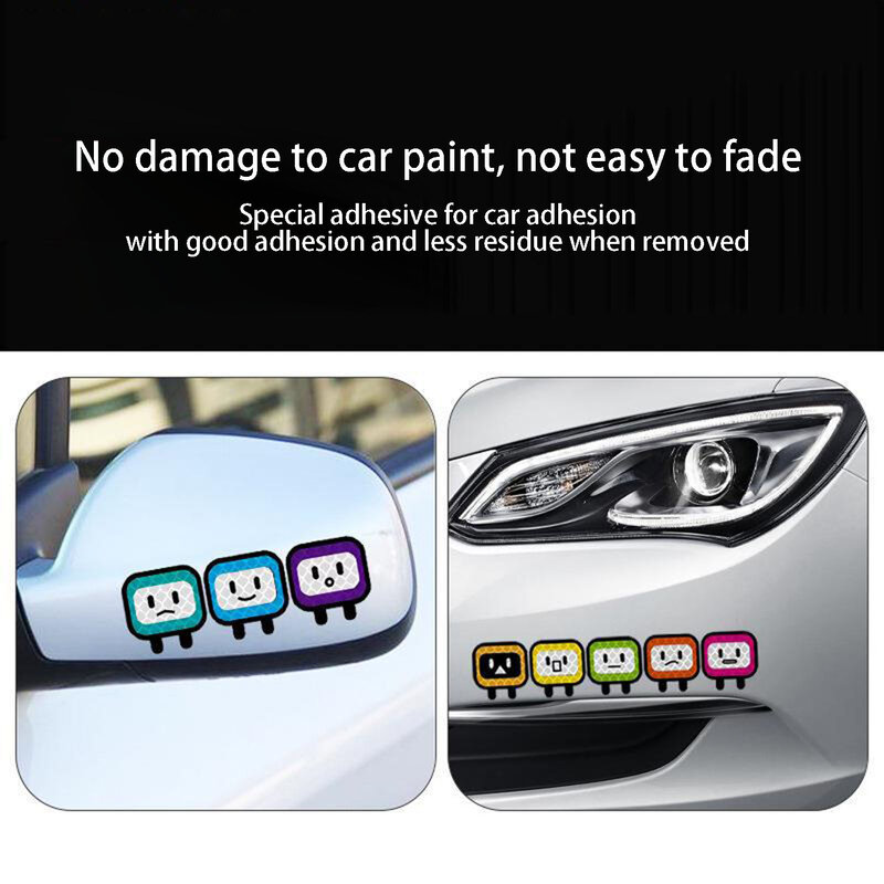 Adesivos reflexivos do carro dos desenhos animados, Anti-colisão, Adesivo de proteção anti-risco, Universal para segurança do carro