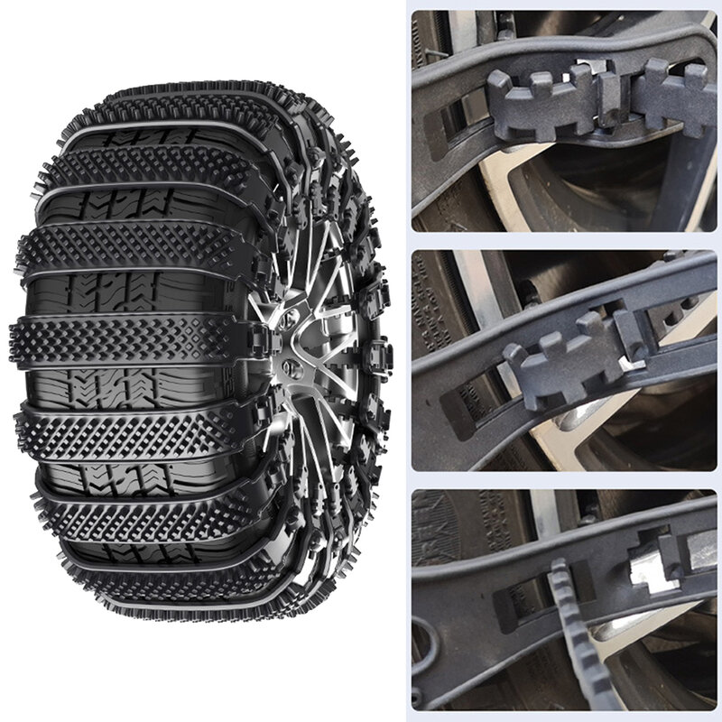 89*4cm Car Anti-skid Chain Winter Car Anti-skid Chains Snow Mud Wheel Tires Thickened Ribs For Tire Widths Between 195 And 295