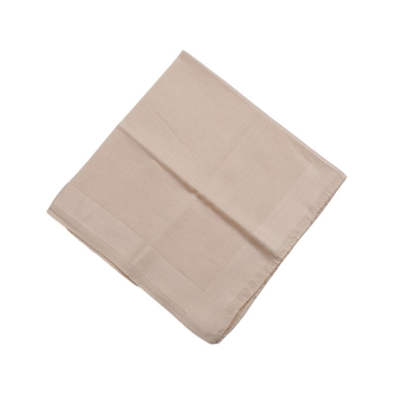 Stylish Pocket Handkerchief Gents Solid Color Hankies 16x16inch Large Bandana Dropship