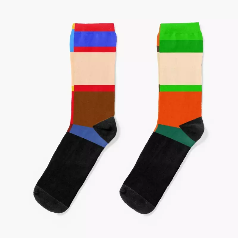 Color Swatch of Stan, Kyle, Kenny and Eric. Socks gift aesthetic soccer anti-slip snow Socks For Girls Men's