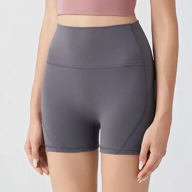 Pantaloni da Yoga nessun filo di goffratura che solleva l'anca pantaloncini attillati ad asciugatura rapida pantaloni corti da corsa Fitness
