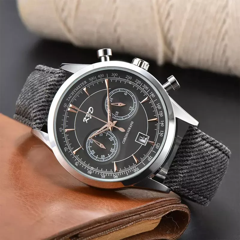 Reloj de pulsera de cuarzo para hombre, cronógrafo de marca Original a la moda, con correa de tela de lujo, con fecha automática, envío gratis