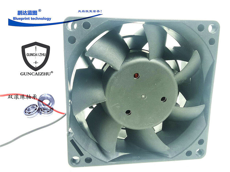 Guncaizhu nuovo 8038 8cm doppio cuscinetto a sfere 48 v0.14a velocità massima del flusso d'aria ventola di raffreddamento a frequenza variabile 80*80*38MM