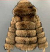 Jaket wanita bulu imitasi elegan mode musim dingin hangat kulit rakun rubah tebal coklat ukuran Plus 2024 palsu dingin C46