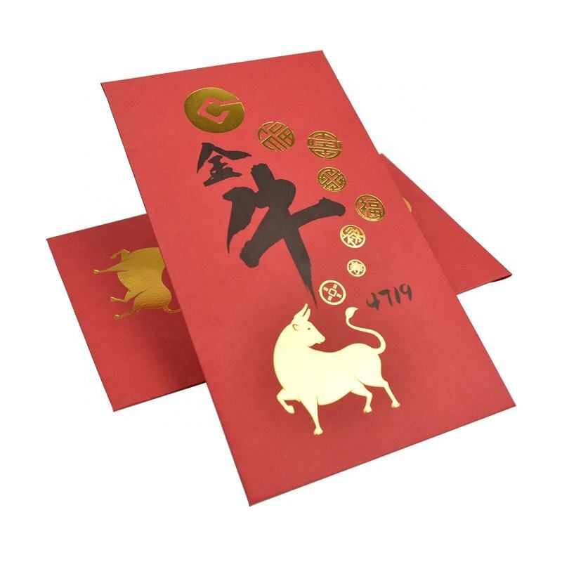 original design factory made specialty paper red envelopes chinese new year with custom logo
