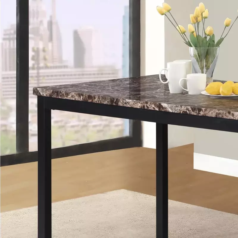 Tavolo da pranzo altezza bancone in metallo con piano in finto marmo laminato tavoli senza merci neri mobili per sala da pranzo casa