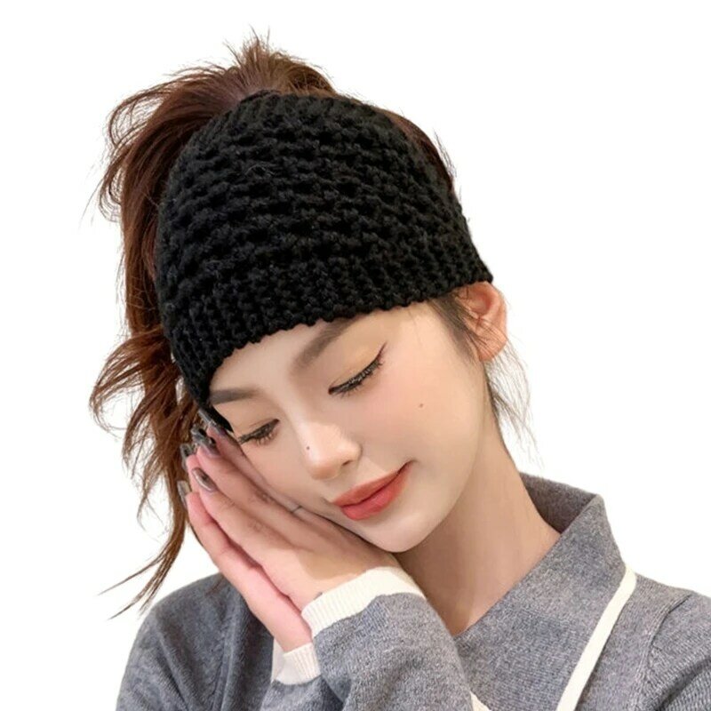 Protetores orelha femininos 2 1, faixa cabelo malha/aquecedor pescoço, faixa larga para mulheres, para viagens