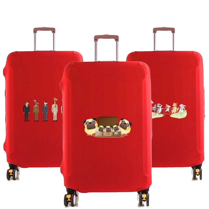 Funda protectora de equipaje para maleta, accesorios de viaje de serie de dibujos animados, cubierta elástica antipolvo para maleta de 18 ''-28''