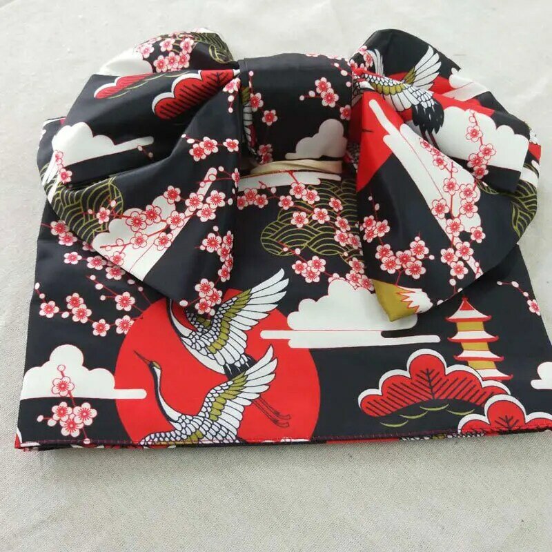 Women's Japanese Kimono Accessories Traditional Formal Obi Kimono Belt Shaped Bow Belt Bathrobe