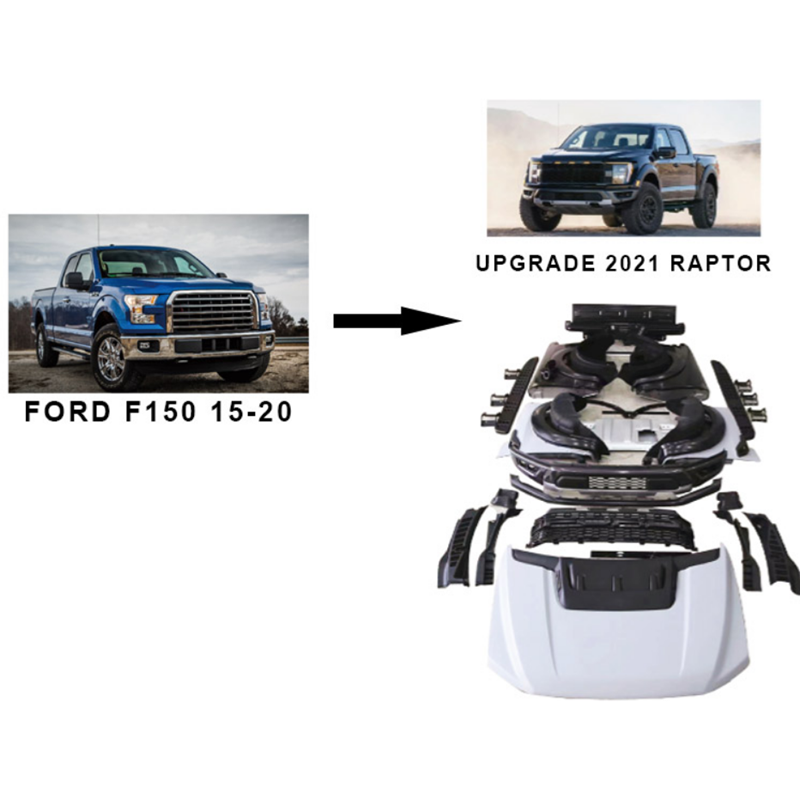 Ampla conversão Car Body Kit, Conjunto completo de autopeças, Saída de fábrica, F150 Raptor 2021 2022 Atualização