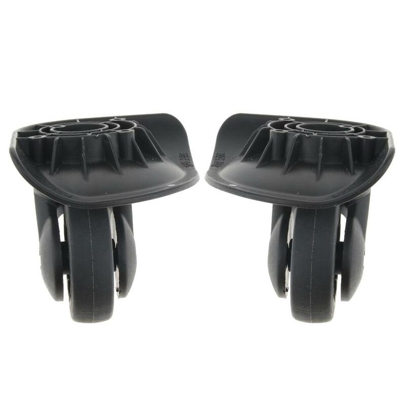 2x DIY Black Plastic Left Right Luggage Swivel Wheels Replacement A52-Size L