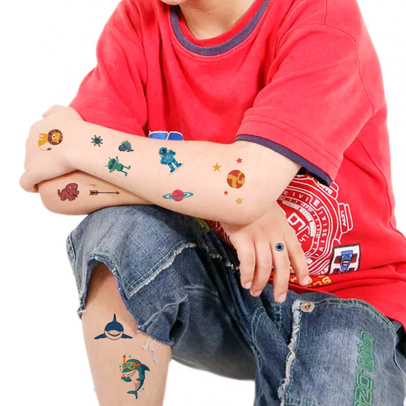10 Stück neue Tattoos für Kinder Transfer Tattoos für Kinder Mini wasserdichte Tattoos Festival Glitzer Gesicht Einhorn Tiere Aufkleber