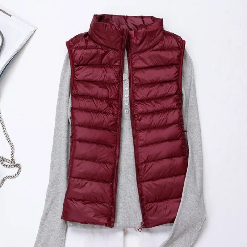여성용 초경량 다운 조끼, 슬림 민소매 재킷, 휴대용 소녀 경량 방풍 조끼, 하라주쿠 패션 타이드 뉴 2023